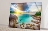 Sea Waves Tempered Glass Wall Art