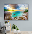 Sea Waves Tempered Glass Wall Art