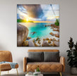 Sea Waves Tempered Glass Wall Art