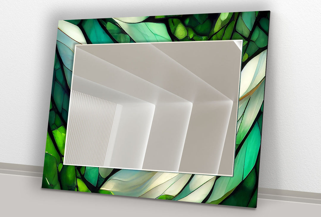 Stained Green Wall Mirror Living Room Wall Mirror
