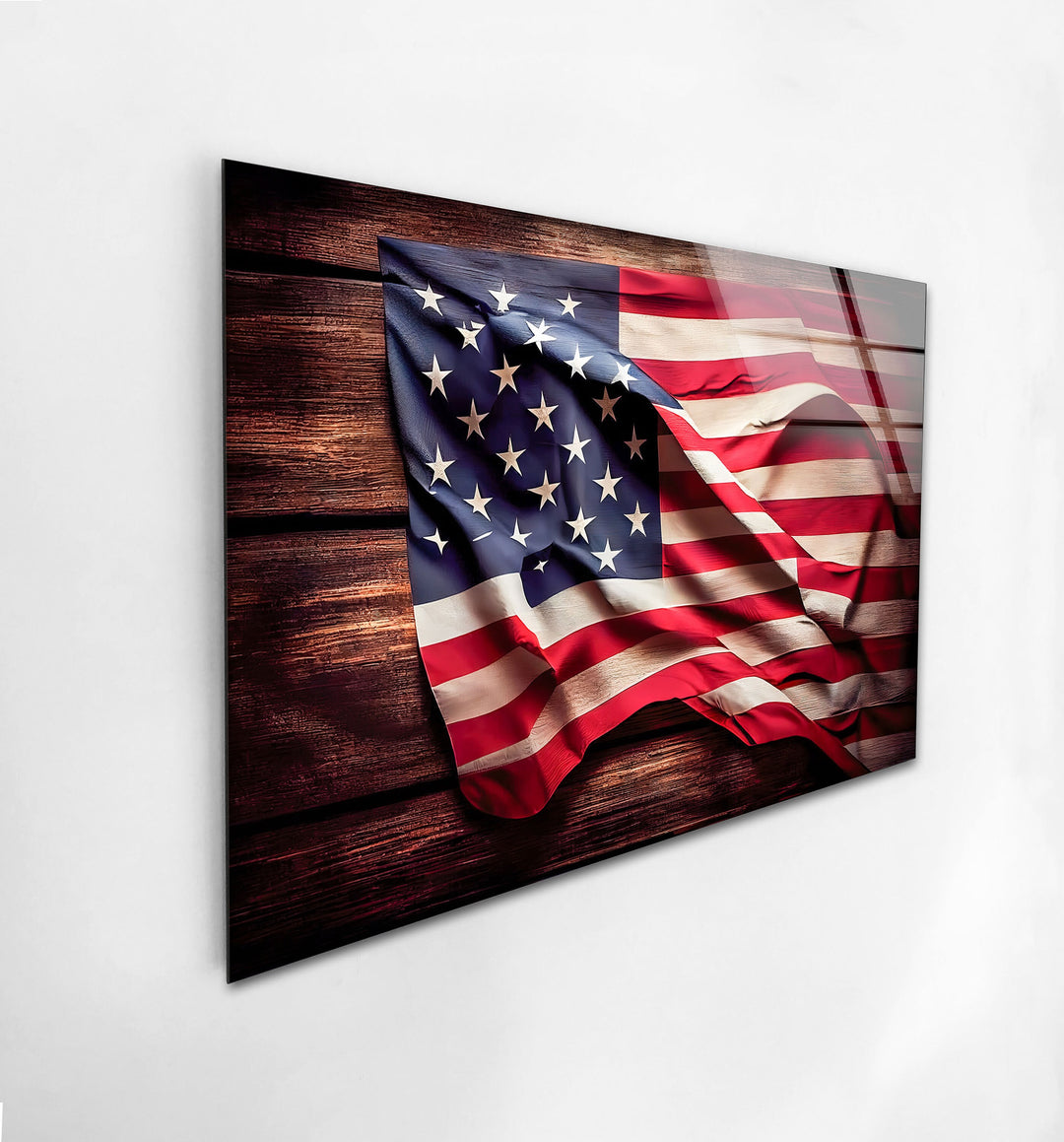 US Flag Glass Wall Decor & Cool Artwork