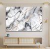 White marble with Gray veins Glass Art Painting