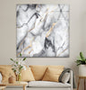 Abstract White marble with gold veins Glass Wall Art