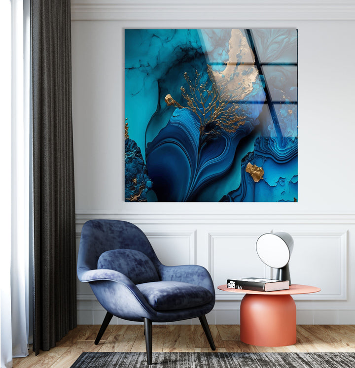 Abstract Wall Art Printed on Glass