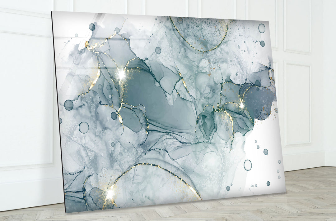 Pastel Cyan Mint Marble Glass Wall Art , glass wall decor, Tempered Glass Wall Art