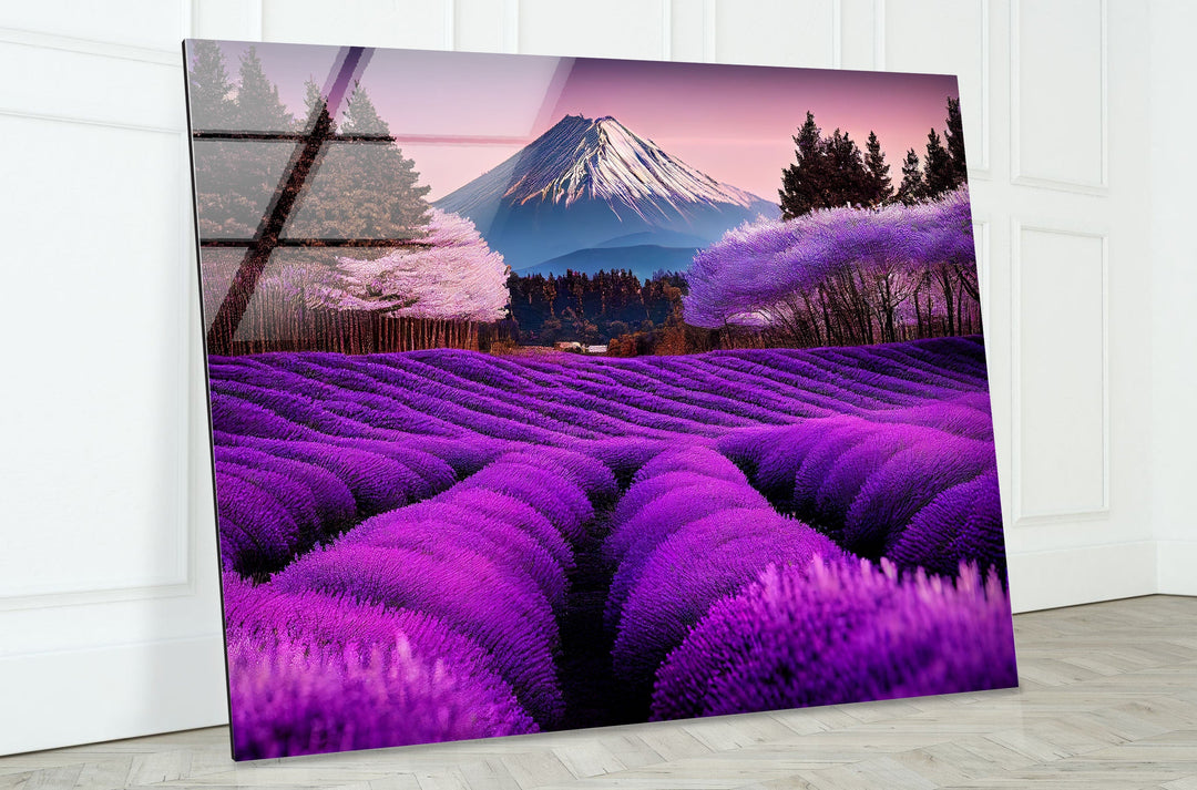 Lavender Fields in Bali Glass Wall Art glass image printing, glass prints from photos