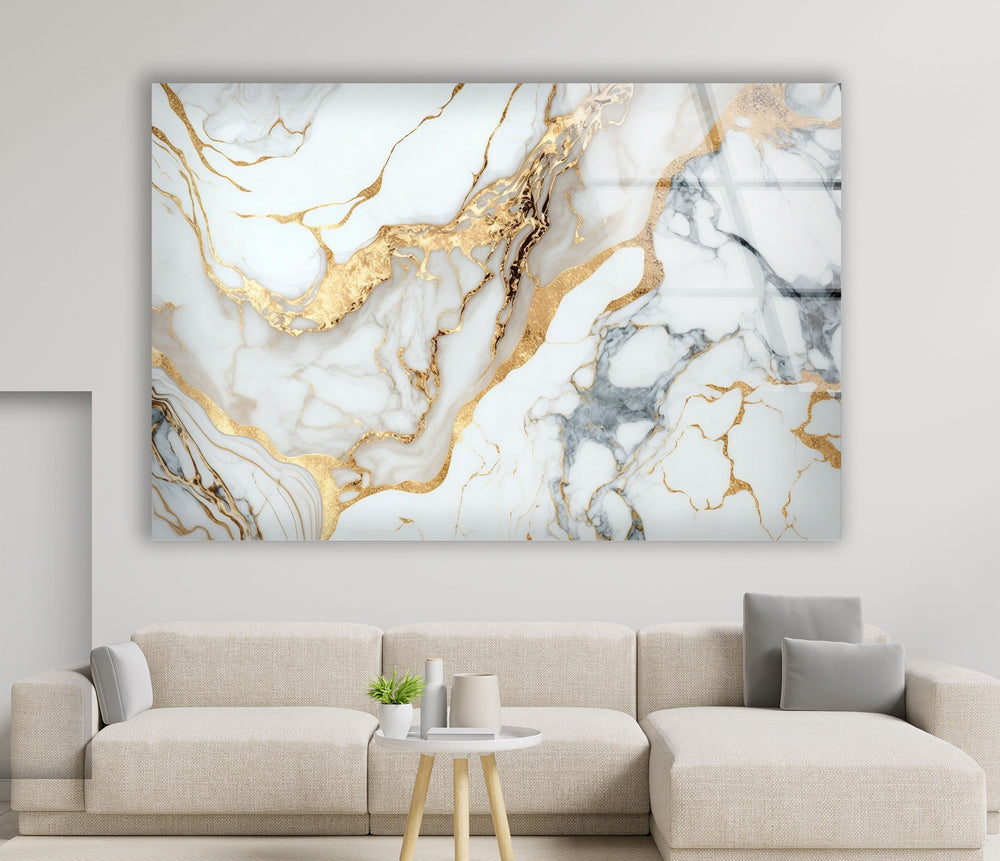 White and Gold Marble Glass Wall Art glass wall decor, glass wall art decor
