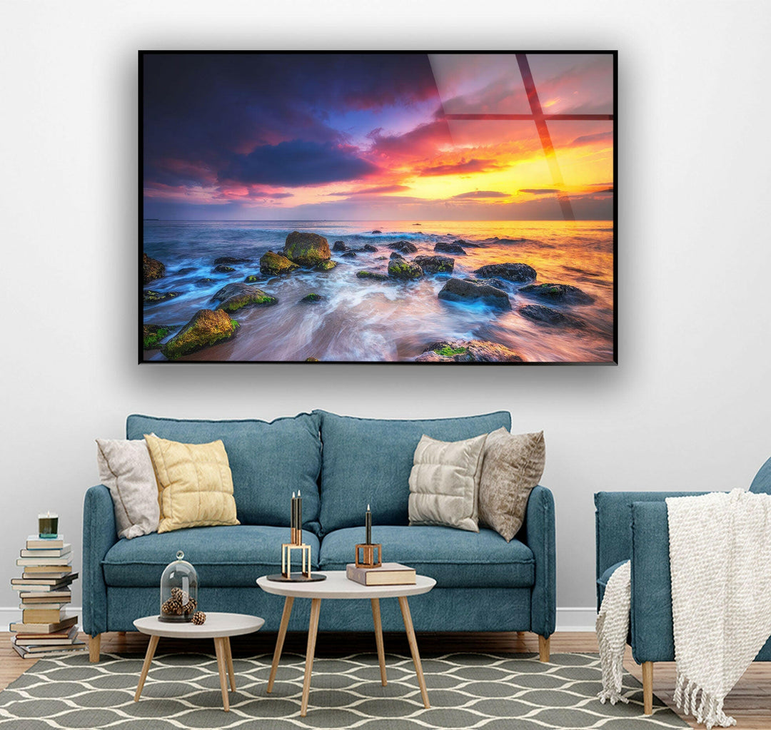 Brilliant Sunset Landscape Glass Wall Art art glass wall art, glass wall art pictures