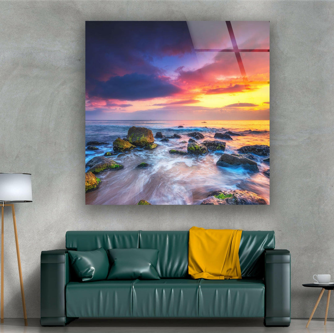 Brilliant Sunset Landscape Glass Wall Art Glass Printing Wall Art, Print photos on glass