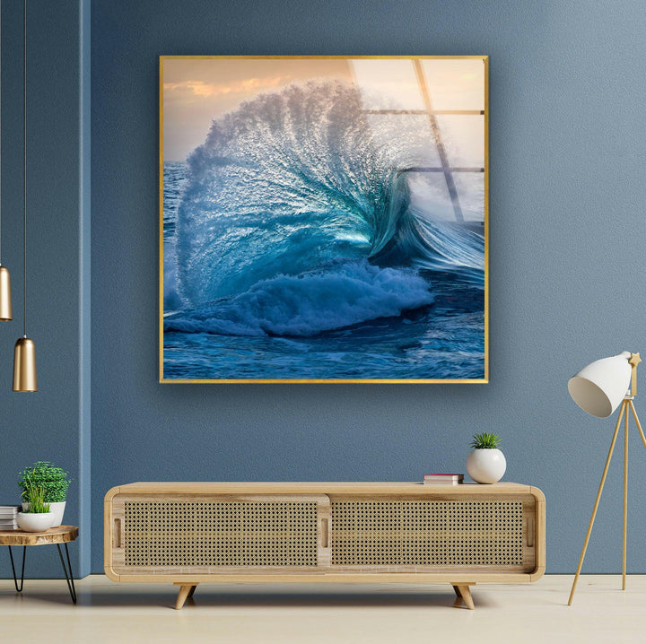 Big Ocean Wave Glass Wall Art custom glass photo prints, large glass prints