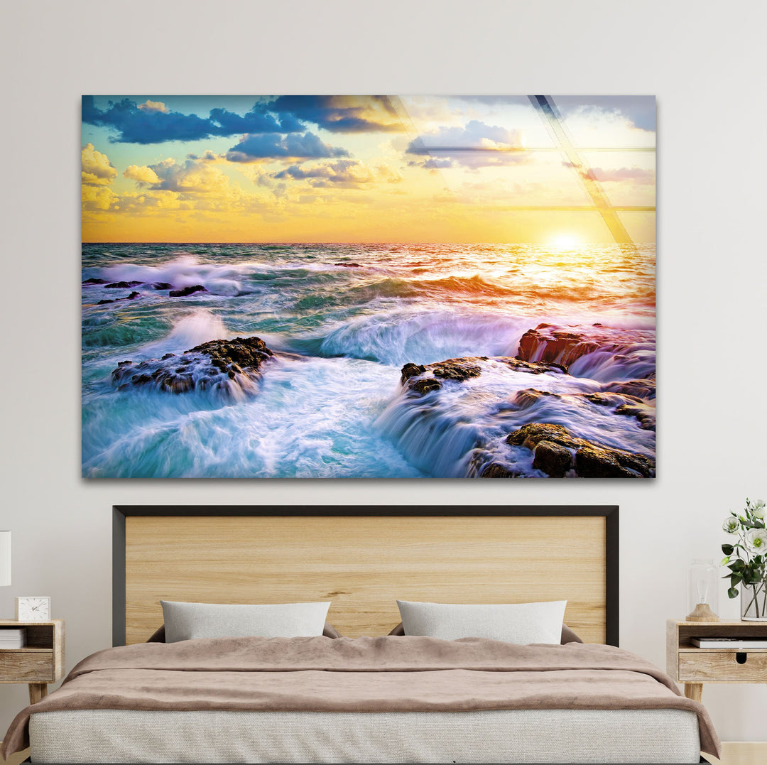 Coastal Landscape Glass Wall Art