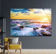 Sea Waves Tempered Glass Wall Art