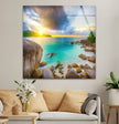 Sea Waves Tempered Glass Wall Art