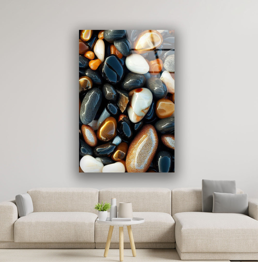 Sea Stones Glass Wall Art Glass Printing Wall Art, Print photos on glass