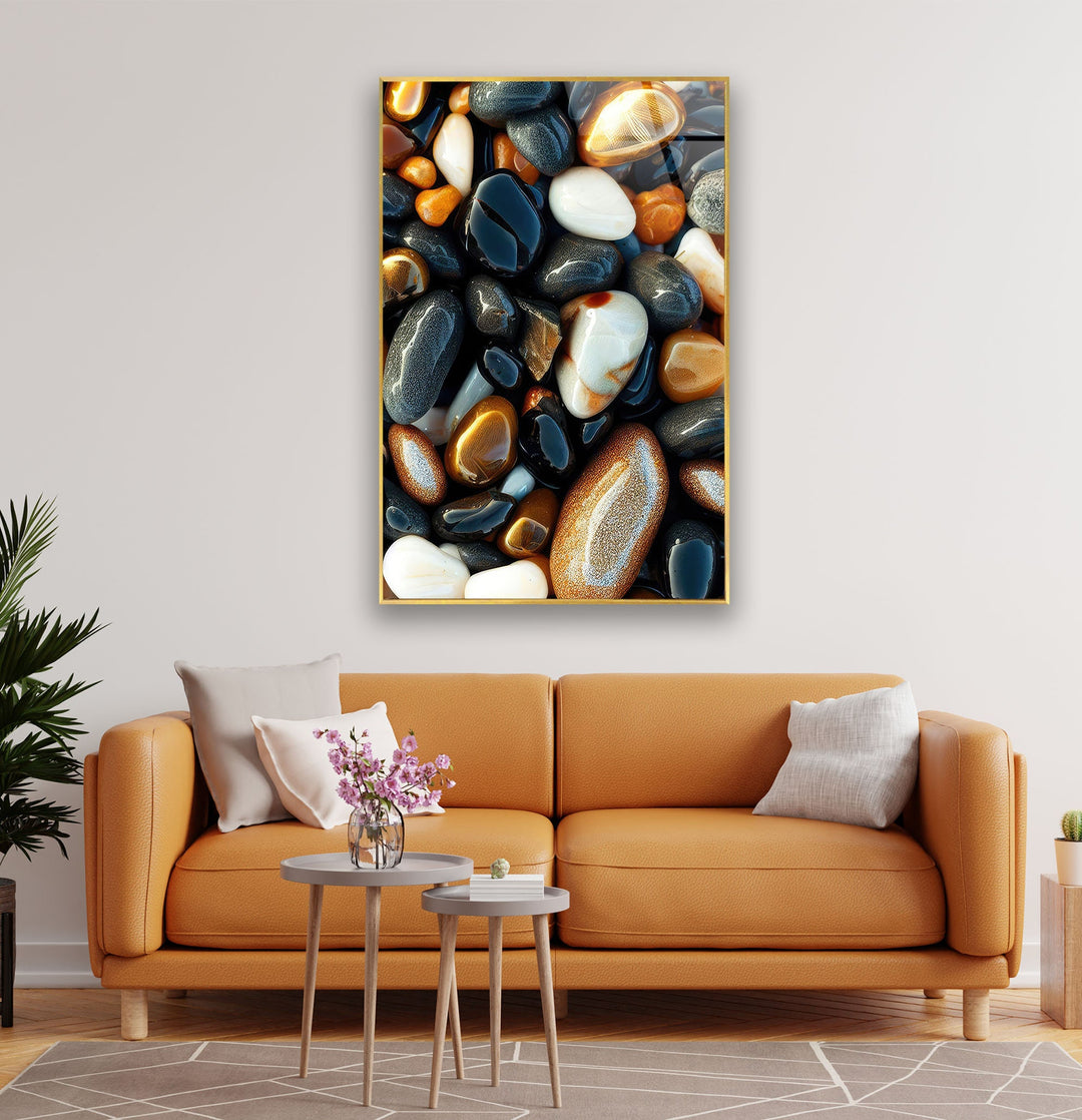 Sea Stones Glass Wall Art picture on glass wall art, photos printed on glass