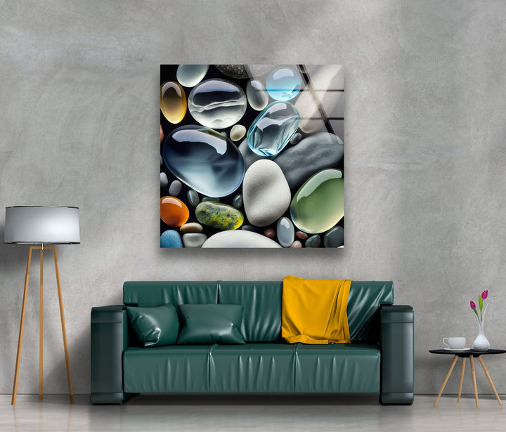 Transparent Coloured Stones Cool Wall Artwork & Glass Print Art