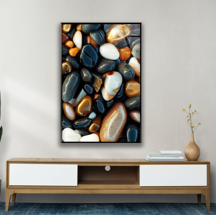 Sea Stones Glass Wall Art glass pictures for Wall, glass prints wall art