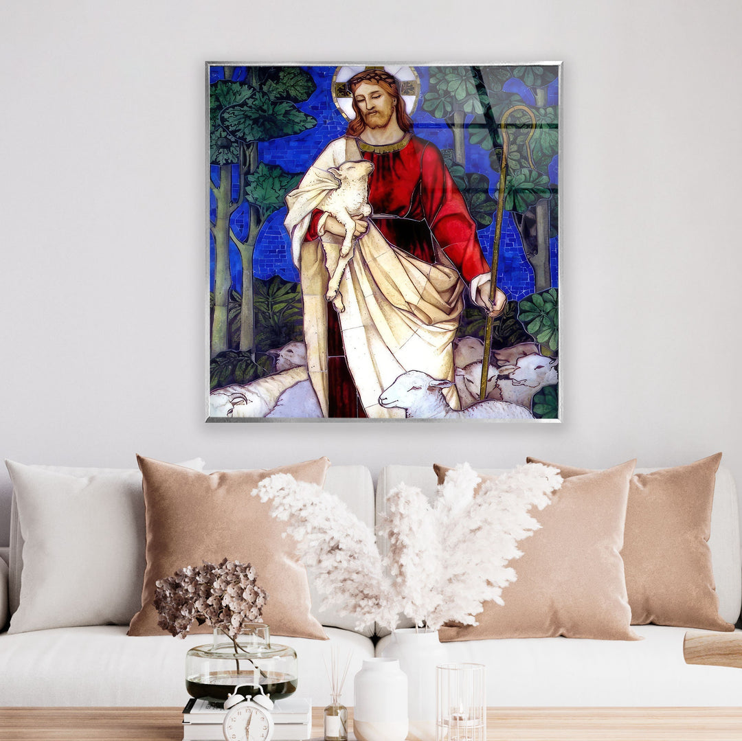 Christian Jesus Cross Tempered Glass Wall Art - MyPhotoStation