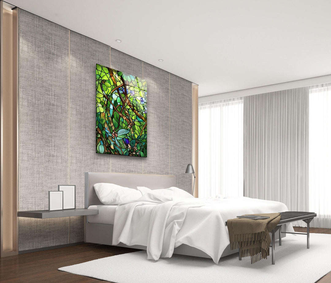 Stained Botanical Glass Wall Art glass image printing, glass prints from photos