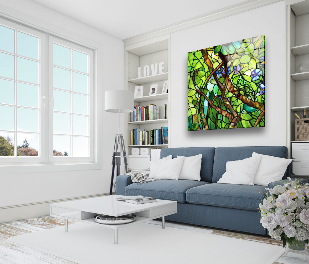 Stained Botanical Glass Wall Art glass pictures for Wall, glass prints wall art