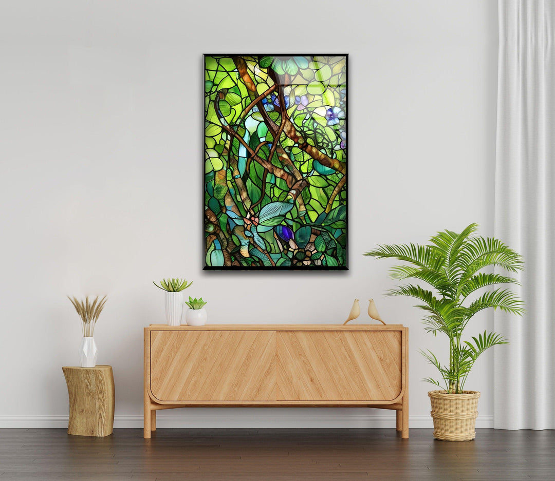 Stained Botanical Glass Wall Art stained glass wall art, stained glass wall decor