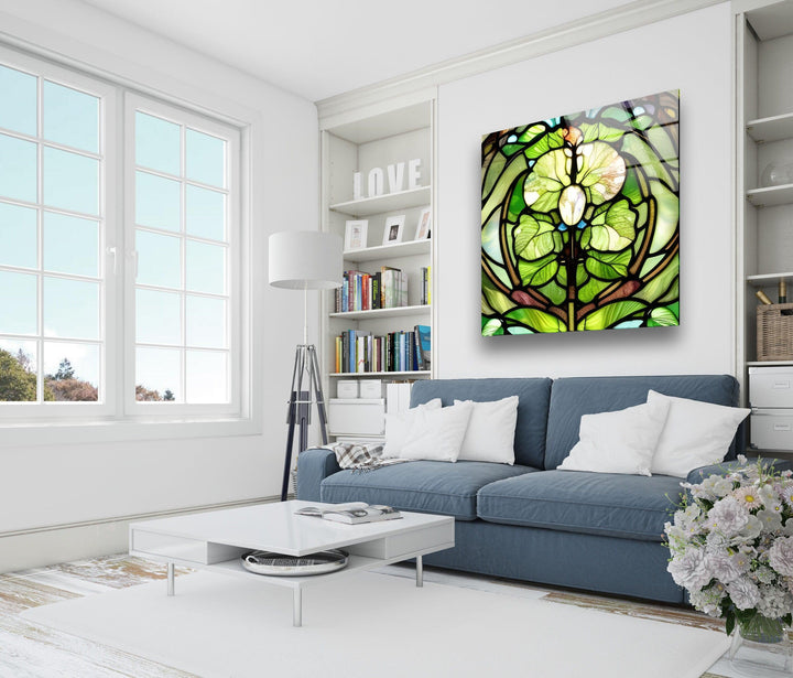 Green Stained Decor Glass Wall Art glass photo prints, glass picture prints