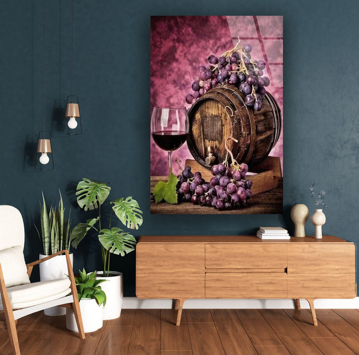 Wine Barrell Glass Wall Art, glass photo prints, glass picture prints