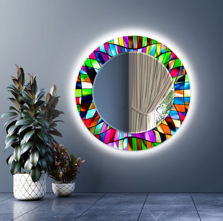 Colored 3D Stained Wall Mirror wall decorative mirror
