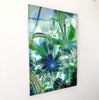 Green Fractal Floral Glass Wall Art, custom glass pictures, glass art prints