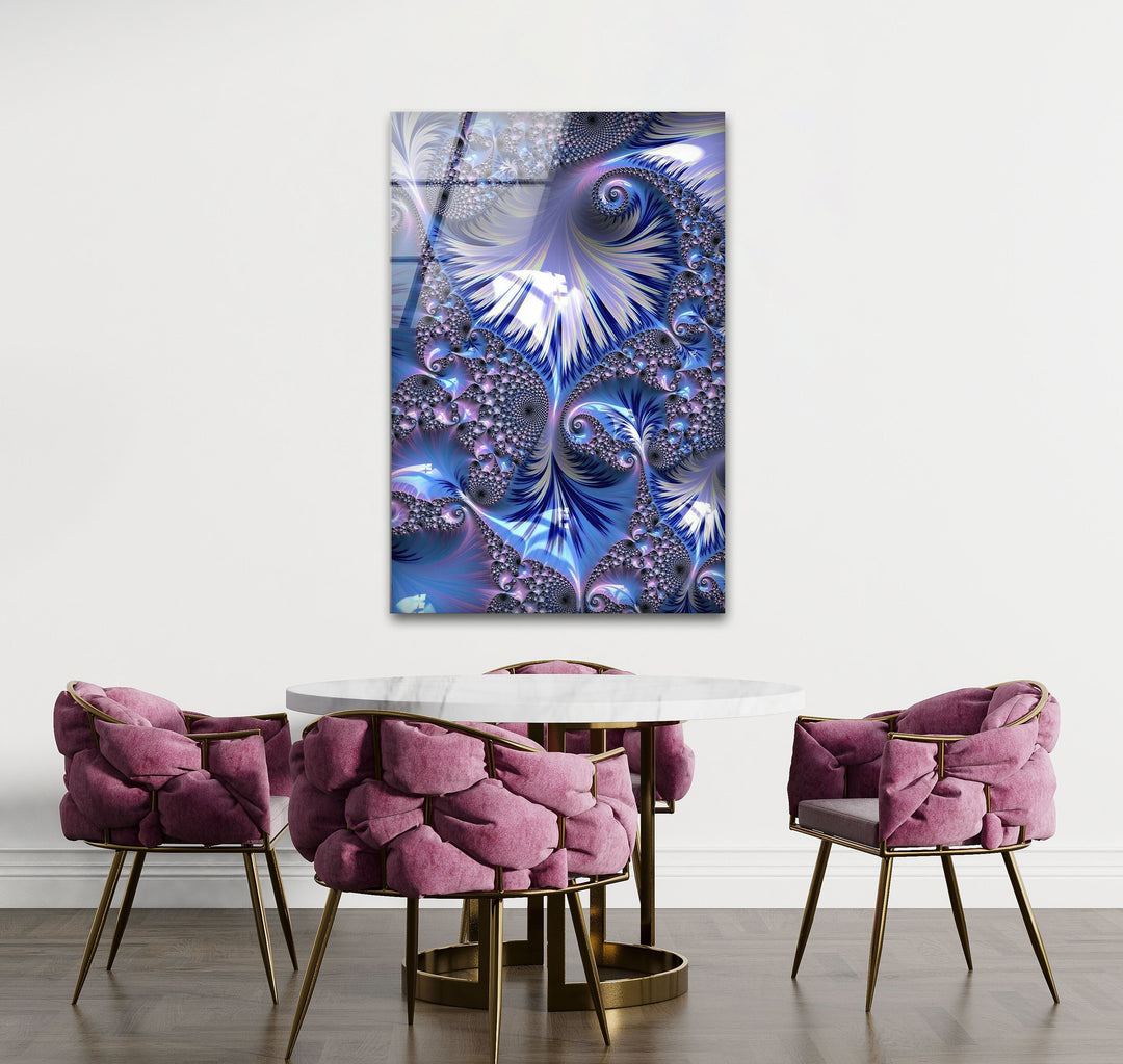 Purple Fractal tempered glass wall art