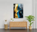 Abstract Marble Blue and Gold Wall Art