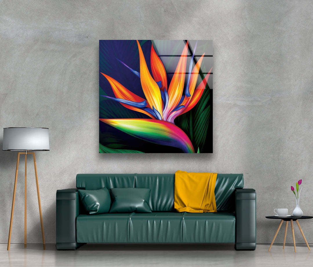 Paradise Flower Glass Wall Art, glass image printing, glass prints from photos