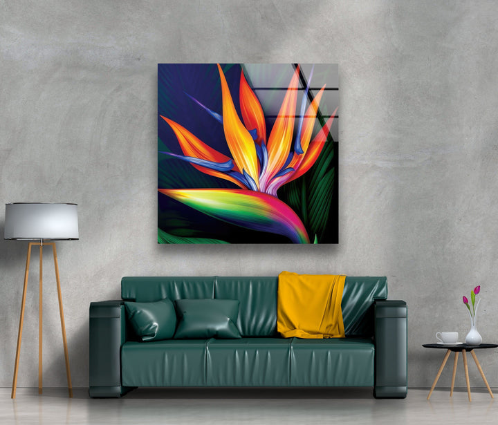 Paradise Flower Glass Wall Art, glass image printing, glass prints from photos