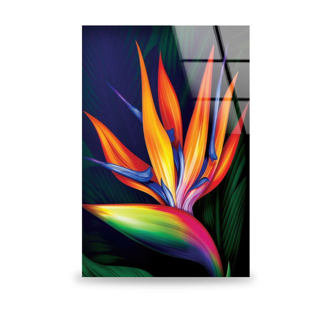 Paradise Flower Glass Wall Art, large glass photo prints, glass wall photos