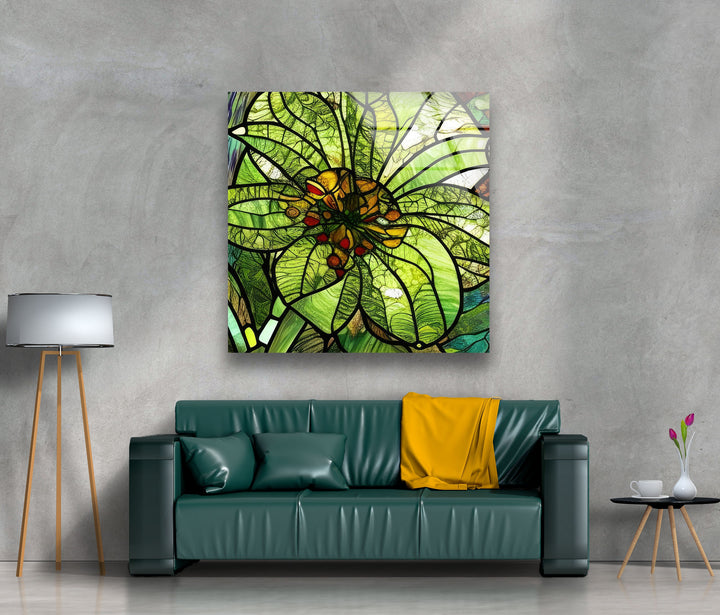 Flower Stained Tempered Glass Wall Art - MyPhotoStation