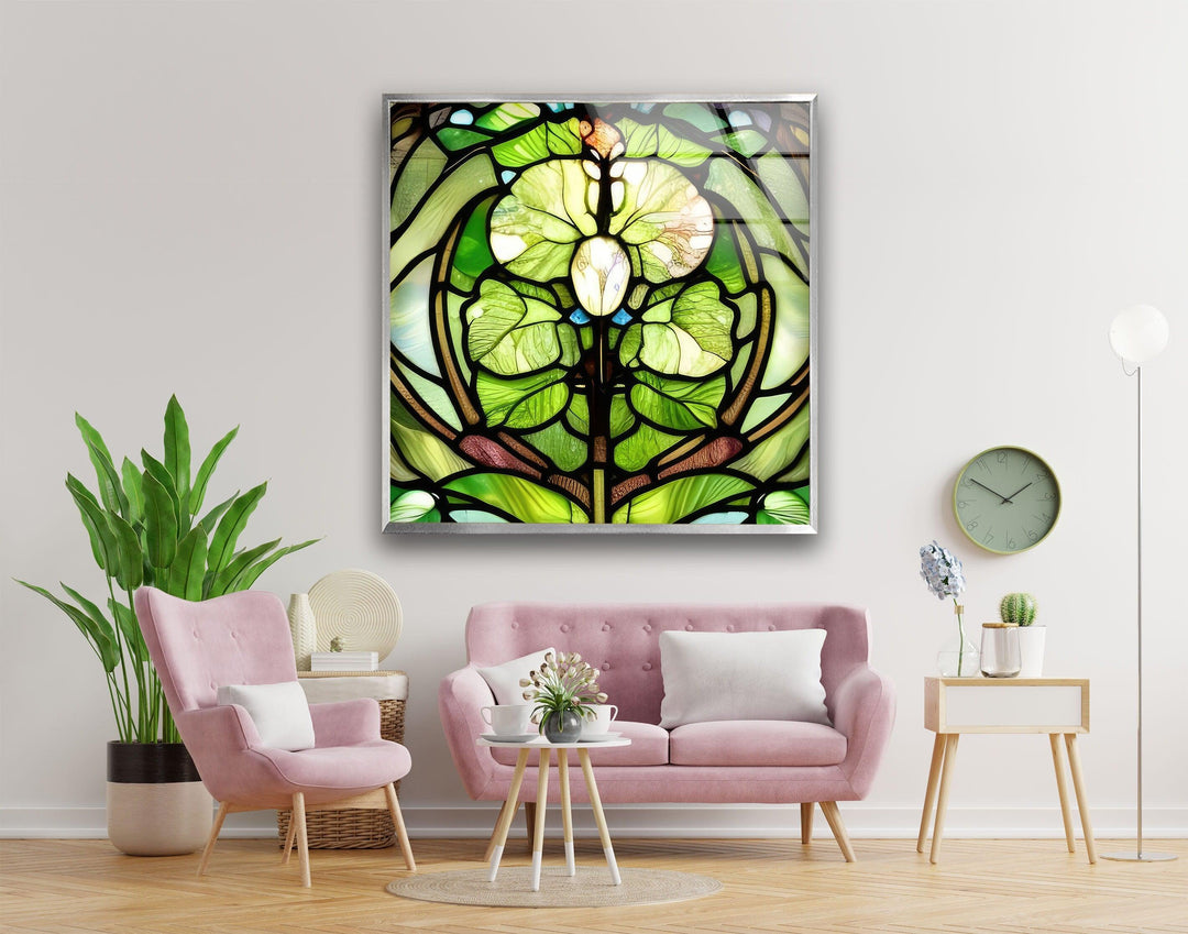 Green Stained Decor Glass Wall Art glass wall decor, glass wall art decor