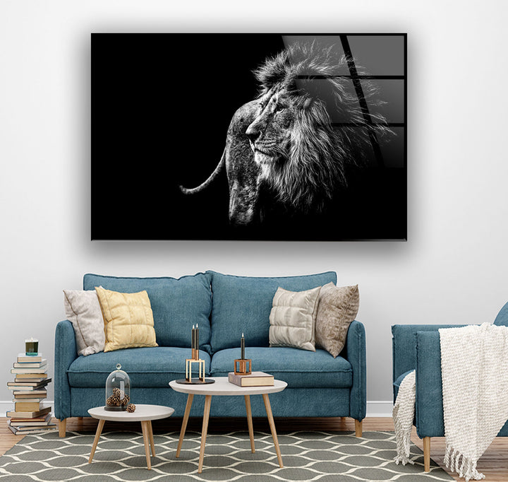 Black White Wild Animal Glass Wall Art Glass Printing Wall Art, Print photos on glass