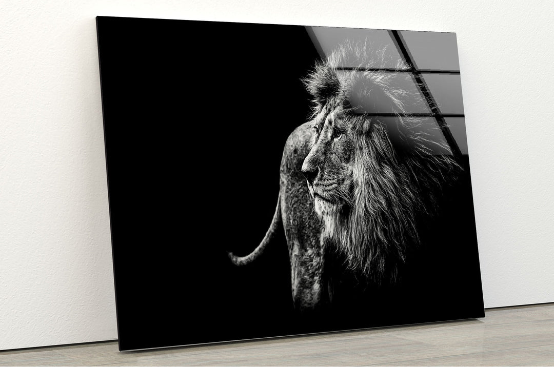 Black White Wild Animal Glass Wall Art             glass wall decor, glass wall art decor