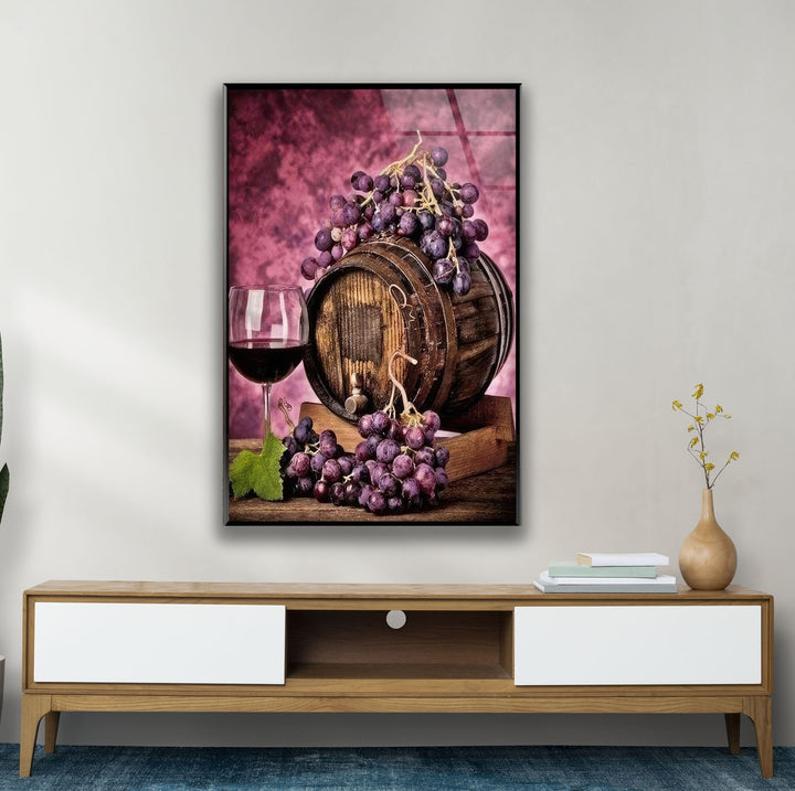 Wine Barrell Glass Wall Art, custom glass pictures, glass art prints