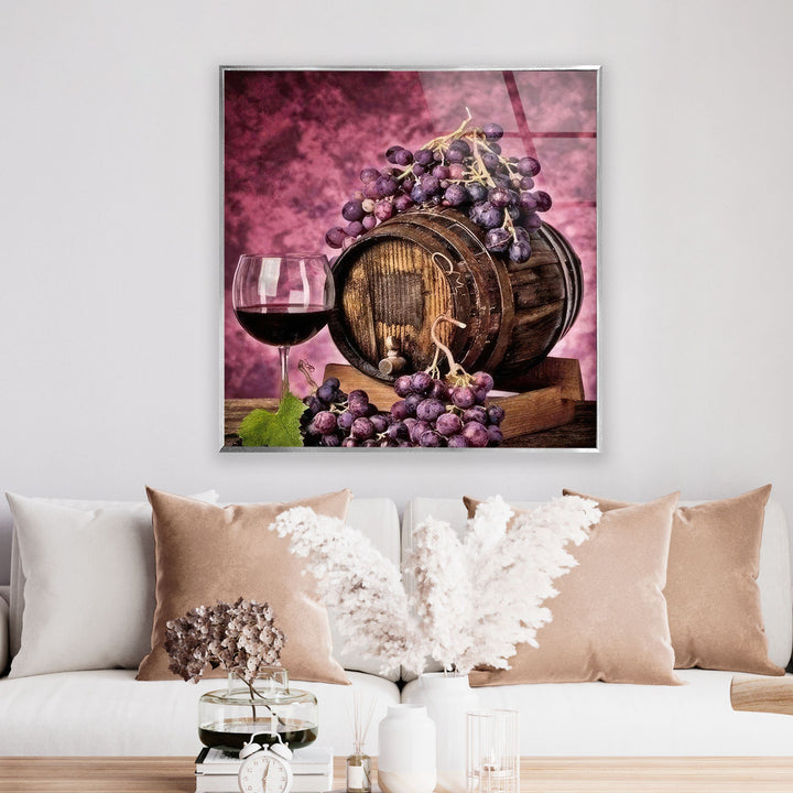 Wine Barrell Glass Wall Art, glass pictures for Wall, glass prints wall art