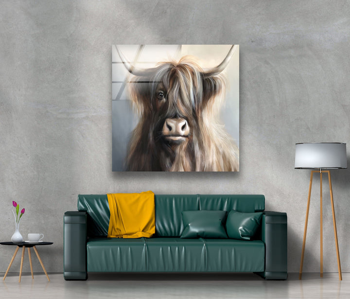 Portrait of Bull Glass Wall Art glass photo prints, glass picture prints