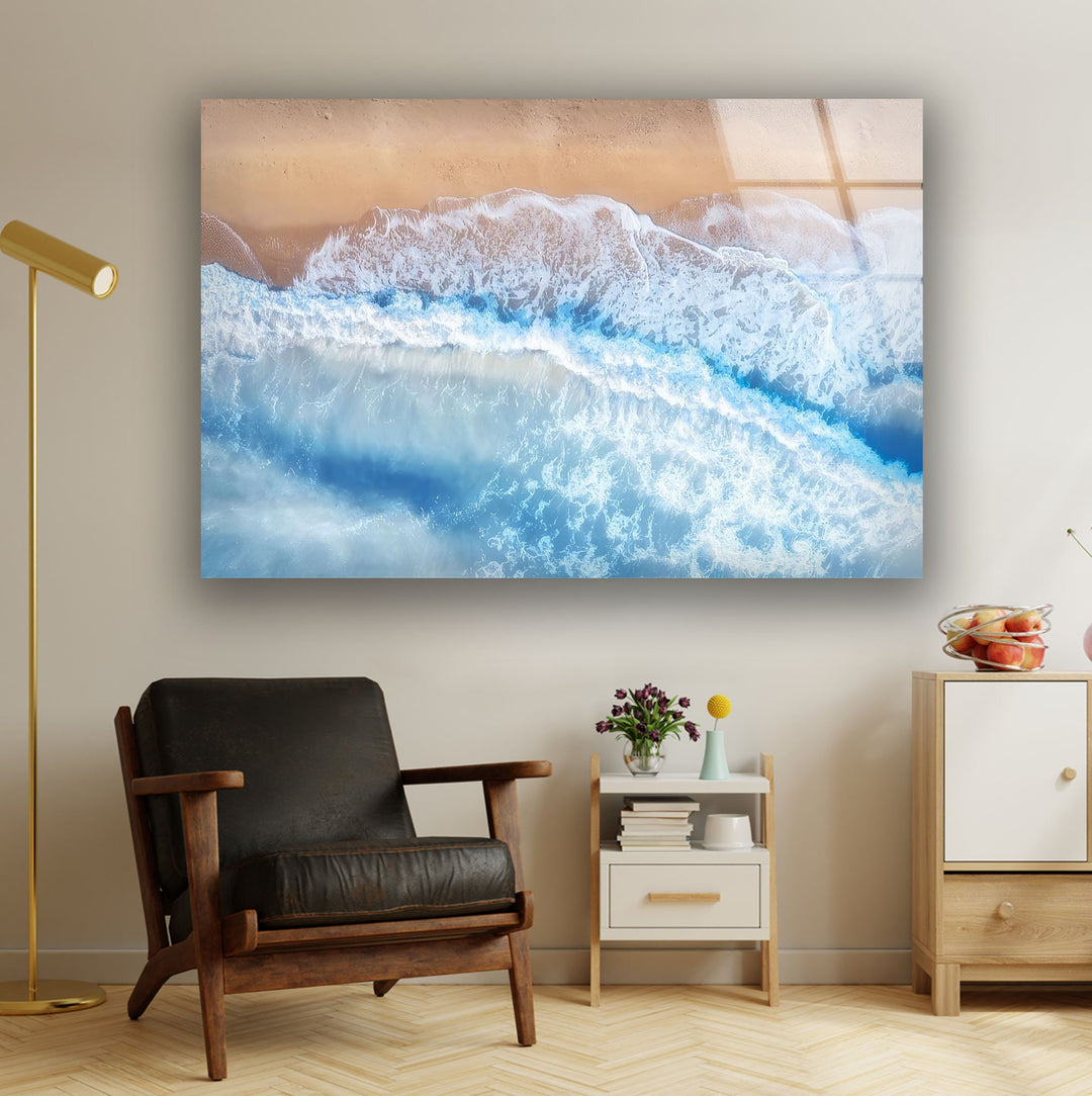 Aerial View Beach Glass Wall Art Aerial View Beach Glass Wall Art