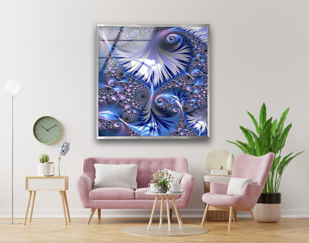 Purple fractal Stained Glass Art & Cool Wall Decor