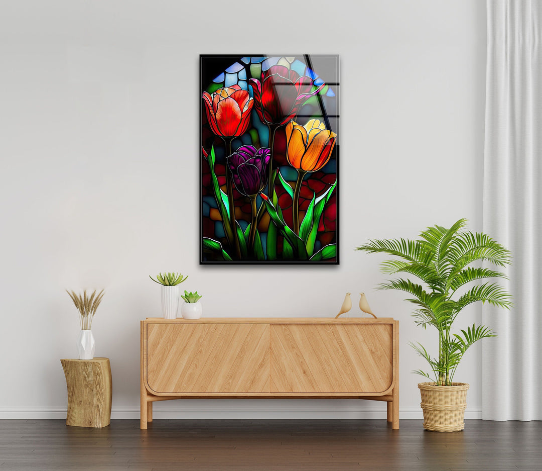 Stained Roses Glass Wall Art stained glass wall art, stained glass wall decor