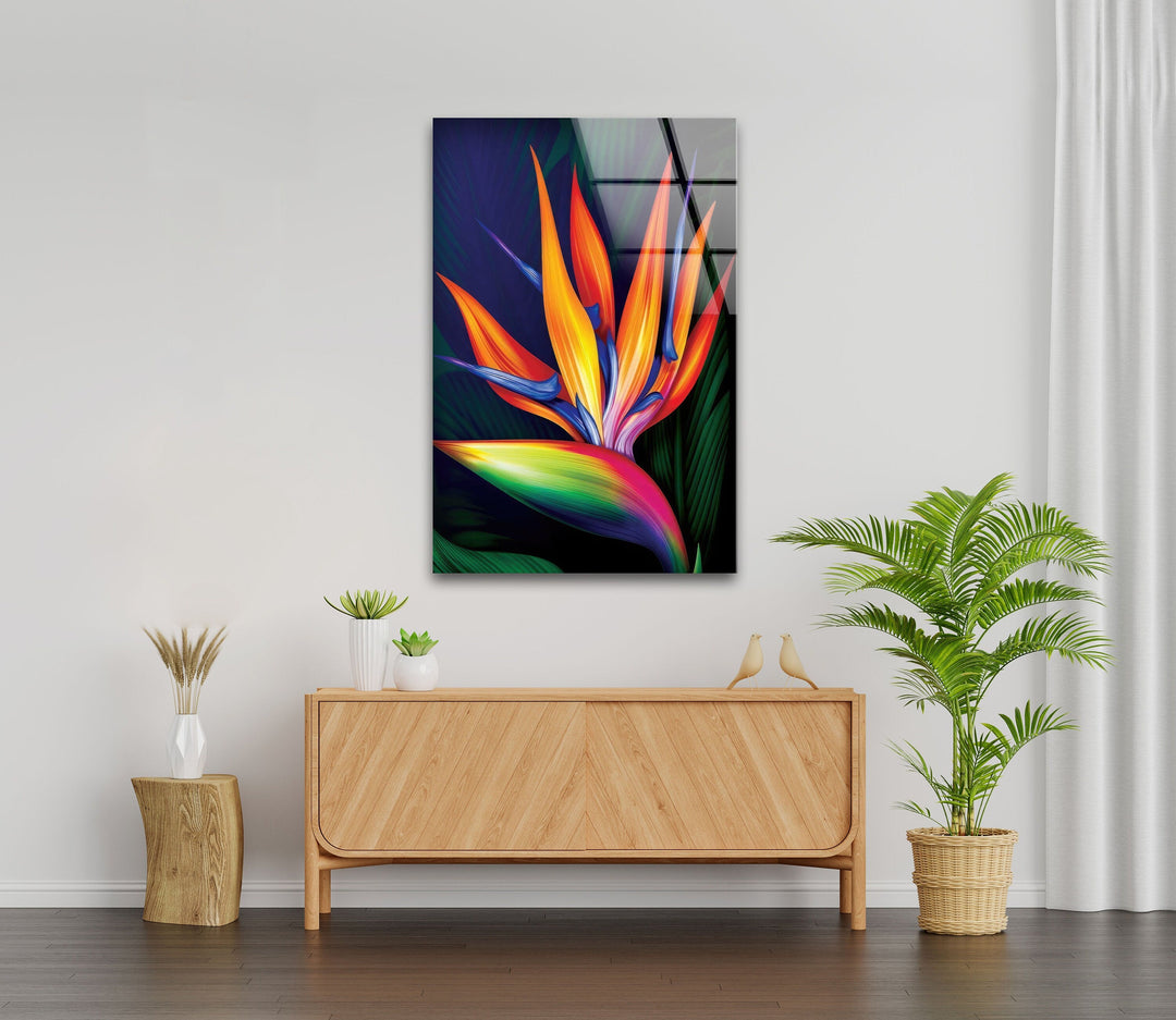 Paradise Flower Glass Wall Art, art glass wall art, glass wall art pictures