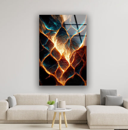 Abstract Fire Glass Wall Art