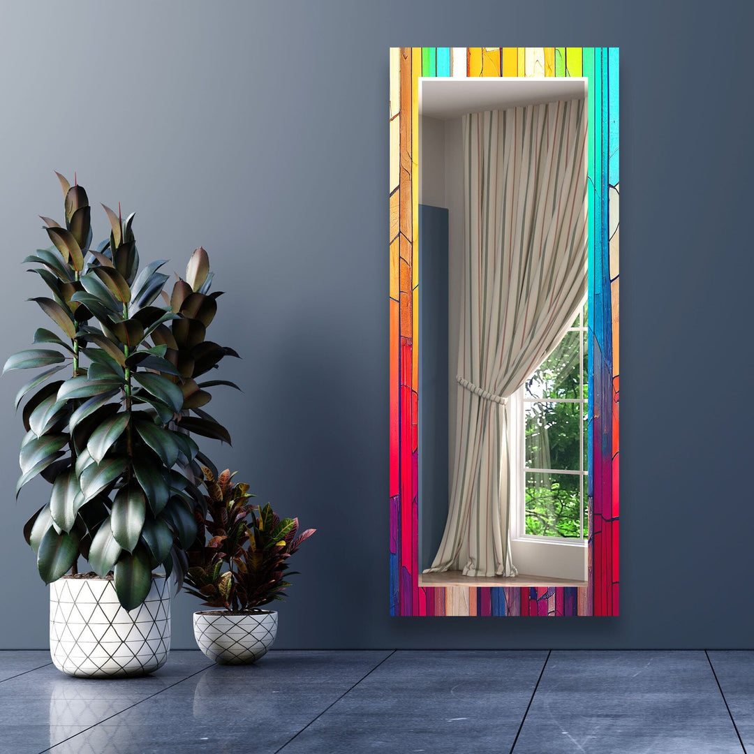 Colored Woods Wall Mirrors Modern Mirror
