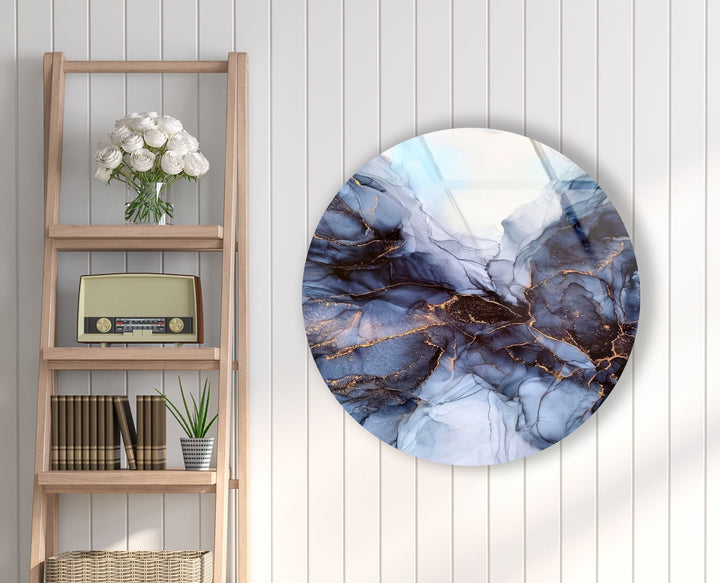 Abstract Round Grey Glass Wall Art glass image printing, glass prints from photos
