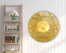 Golden Abstract Round Tempered Glass Wall Art - MyPhotoStation