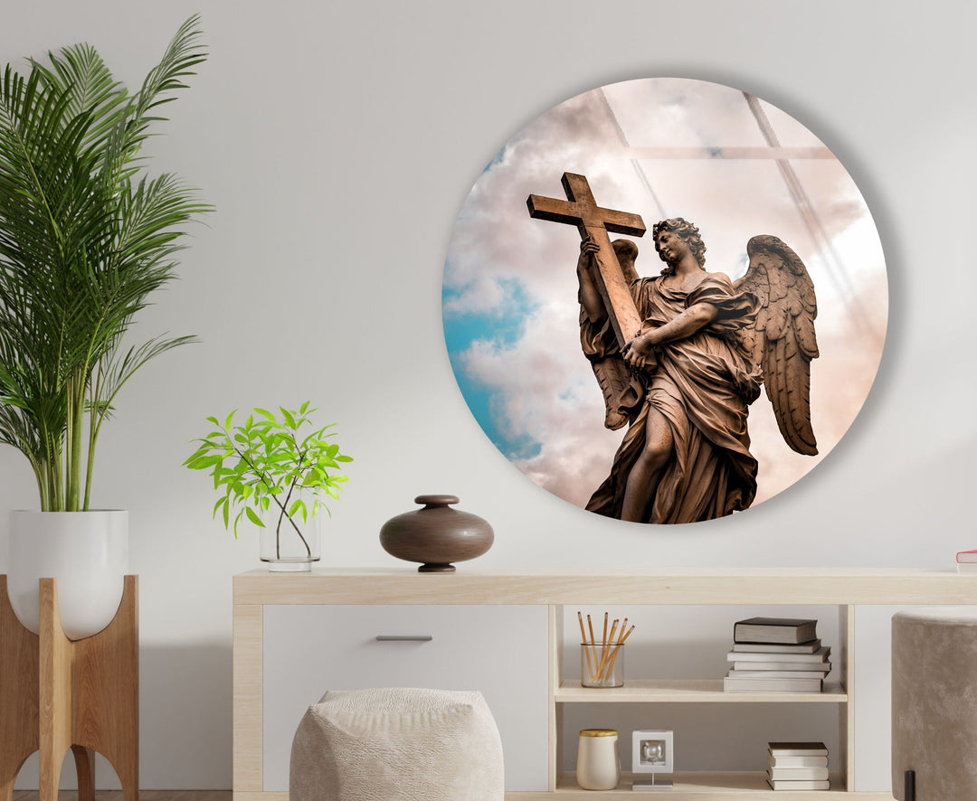 Christian Round Glass Wall Art custom glass photo prints, large glass prints
